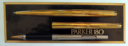 PARKER NEW OLD STOCK 180 FOUNTAIN PEN / BALLPOINT SET IN BOX